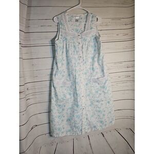Pink K‎ Blue Floral Sleepwear DRESS SIZE M